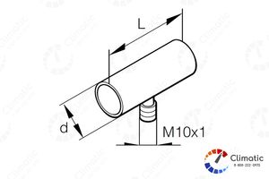 Патрубок прямой, выхлопной системы D 24 мм, с шт.уцером отвода конденсата М10х1 Airtronic/Hydronic