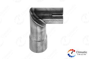 Патрубок угловой, переходной выхлопной трубы  D 24/30 мм H 50/80 мм