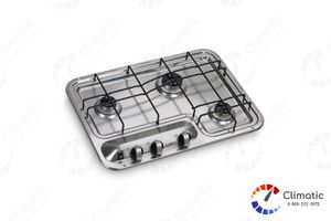 Варочная панель газовая Dometic HB 3370, 3 конф., 2х1000Вт;1х1800Вт, 277г/ч, 30мбар, поджиг 12В