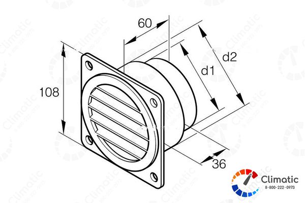 Дефлектор воздуха к воздуховоду D 90/100мм Eberspacher