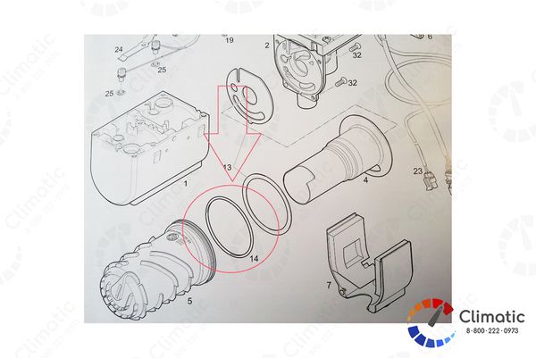 Кольцо уплотнительное теплообменника 74,0 x 3,0 HYDRONIC 4-5, шт