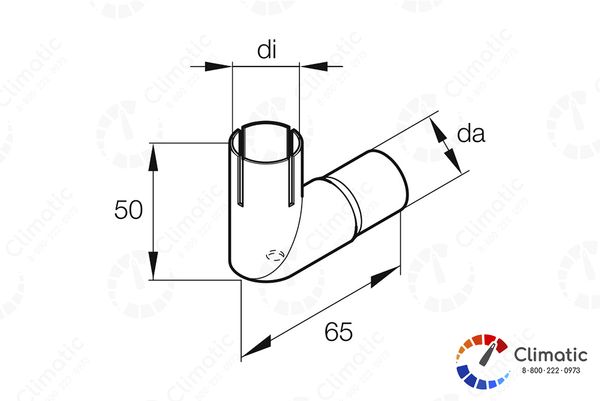 Колено угловое выхлопной системы D 24/24 мм UN, шт
