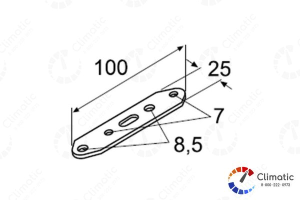 Пластина монтажная 100х28 уп. 10 шт. (металл) Webasto