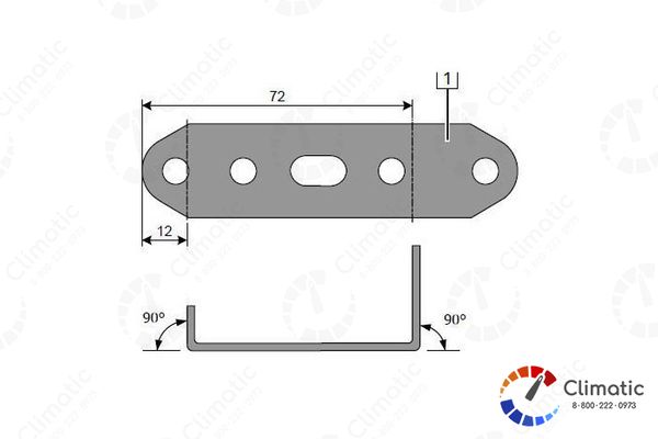 Пластина монтажная 100х28 уп. 10 шт. (металл) Webasto