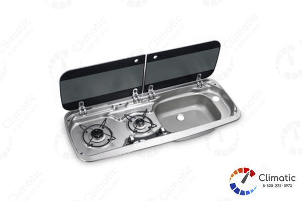 Dometic HSG 2370R, 2 конф., 1х1000Вт;1х1800Вт, 204г/ч, 30мбар, стекл. раздельн. крышка, прав.