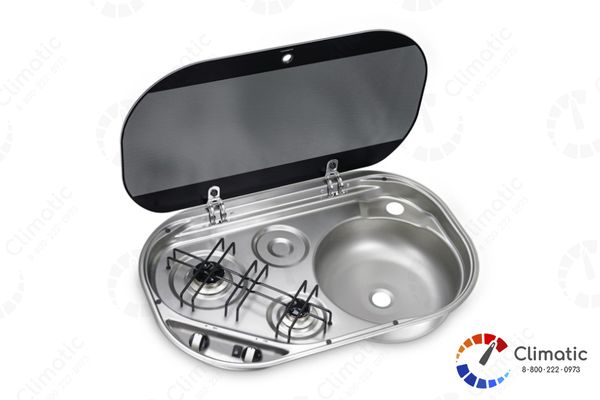 Dometic HSG 2440R, 2 конф., 1х1000Вт;1х1800Вт, 204г/ч, 30мбар, стекл.крышка, поджиг 12В, прав.